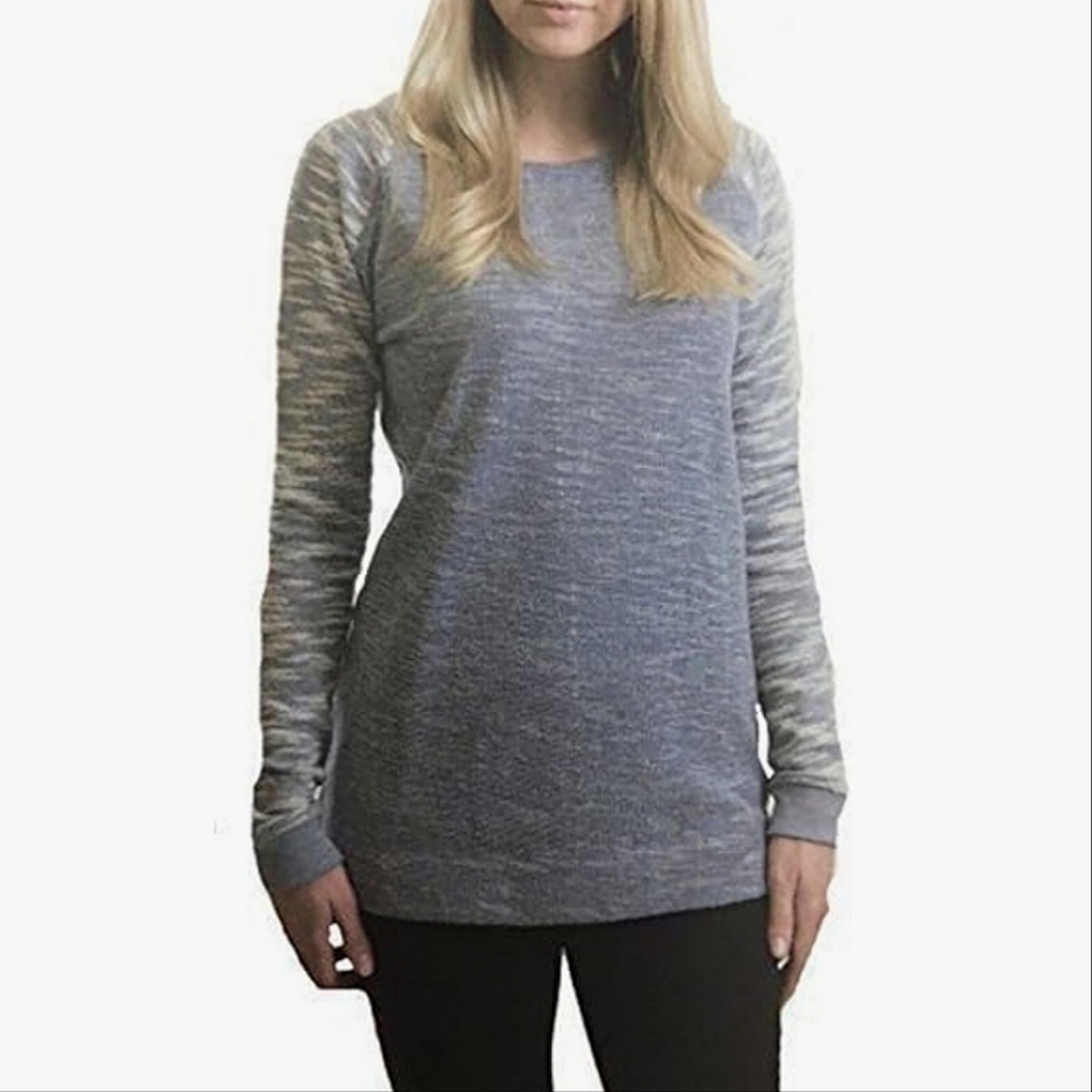 Champion Authentic Athletic Crew Neck Pullover Textured Marbled Gray Sweatshirt